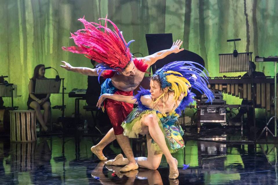 Michelle Buckley performing on stage; 'Voices of the Amazon'- image by Johan Persson