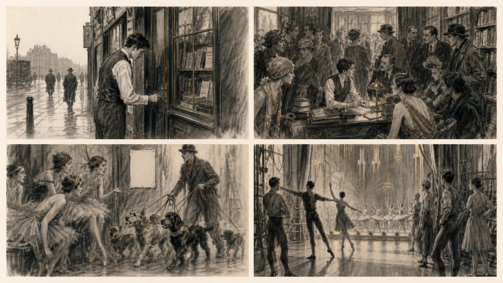 Production storyboard sketches for Sleeping Beauties, Sleeping Empires